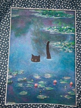 Pond Cat Vinyl Poster